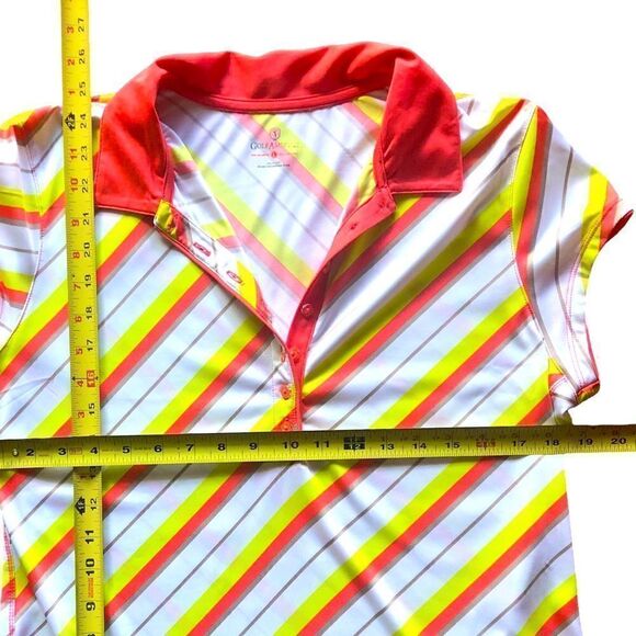 Golf America Bright Stripes Diagonal Collar Short Sleeve Polo Shirt Top - Picture 7 of 7